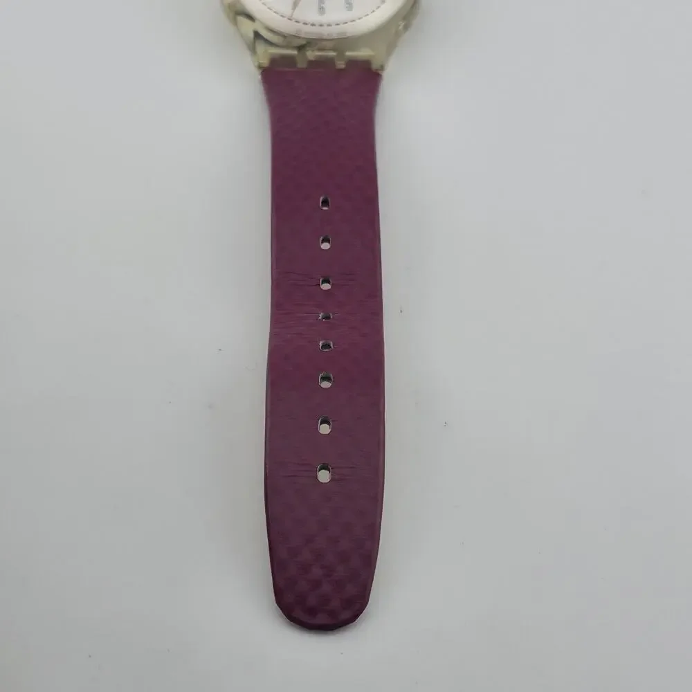Swatch Watch Croissant Chaud GE 700 2002 Working Leather Band New Battery
